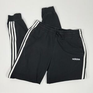 Adidas 3-Stripes Black Joggers Track Pants Logo Drawstring Training Lounge Med M